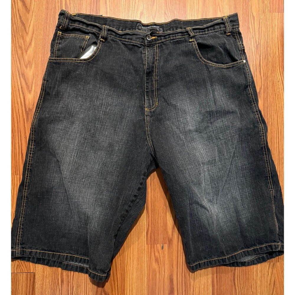 Vtg Southpole Denim Jean Faded Shorts Mens 46 14" Black Jorts Y2K Baggy